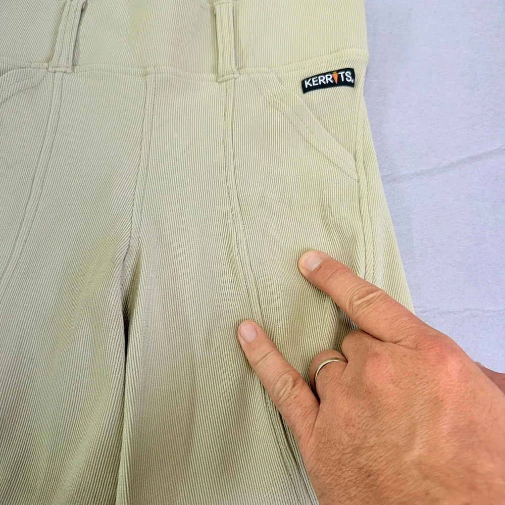 Kerrits Riding Breeches Womens Medium Tan‎ Microcord Knee Patch Equestrian Pants